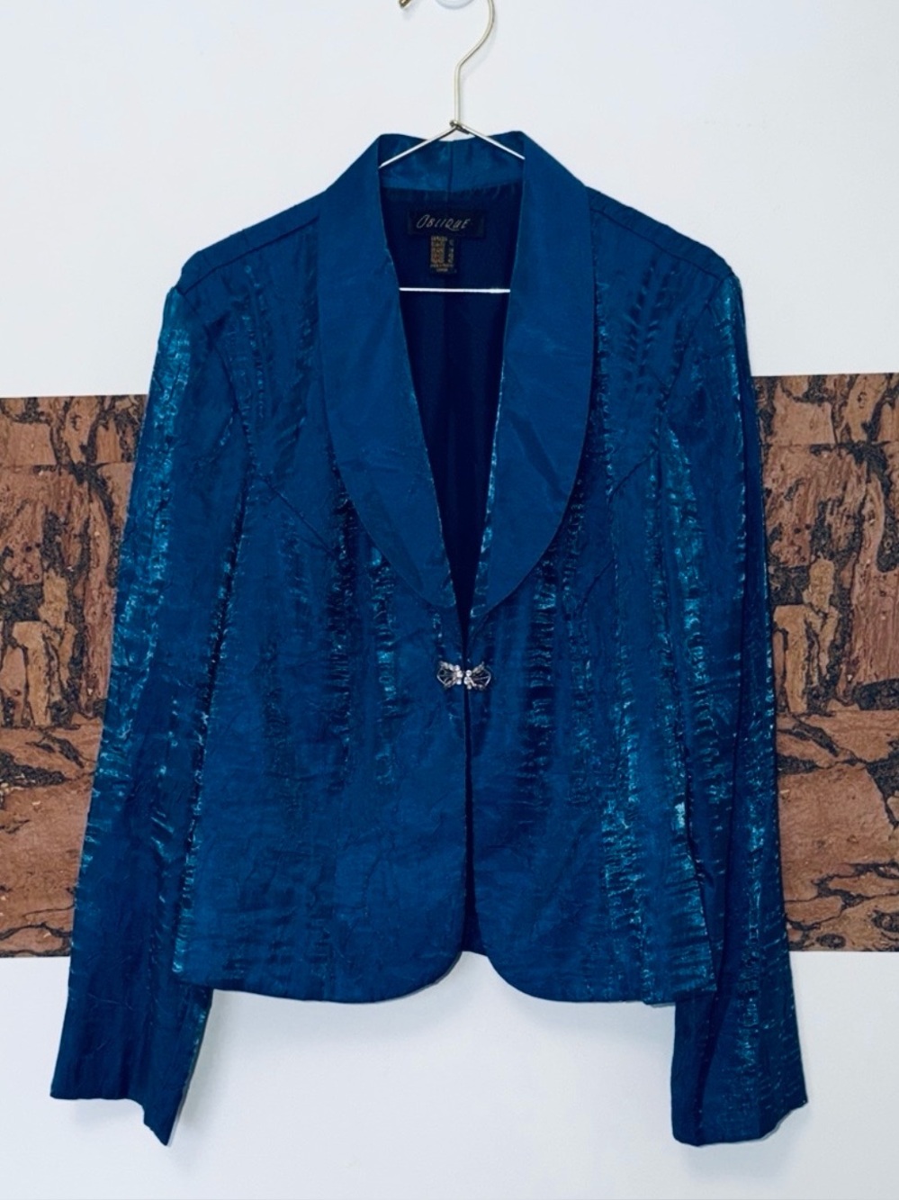 Stunning Vintage Shimmering Two Toned Dress Blazer Sapphire Blue by Oblique 💝